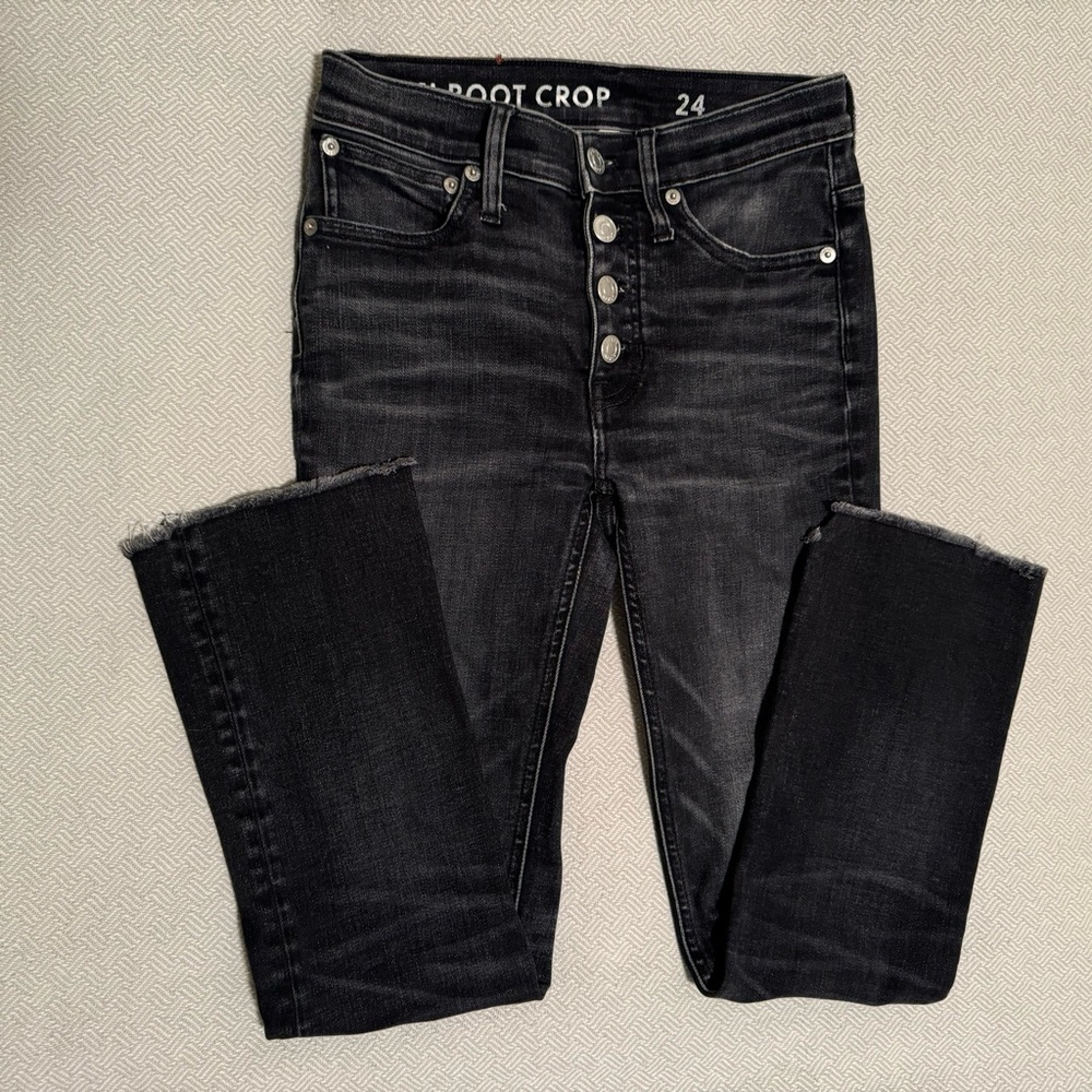 Black JCrew Demi Boot Crop Jean